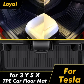 Подложки от TPE са Подходящи За Tesla Model Y 2021 2023 3D всякакви метеорологични Автомобили Килим За Модели 3/S/Y Пълен Комплект за Подово Покритие
