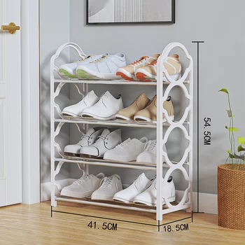 Практично и лесно 4-слойная стойка за обувки, прахоустойчив, шкаф за съхранение, комбинирана рафт, закачалка за дрехи, балкон семейно общежитие, обувки