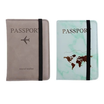 Преносим калъф за паспорт от изкуствена кожа защитен калъф за кредитни карти, портфейл за жени и момичета