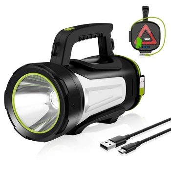 Прожектор, супер ярък USB акумулаторна батерия led фенерче, Водоустойчив сверхдальний ръчен фенер за лов и риболов на открито
