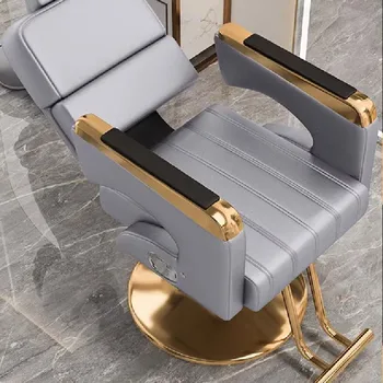 Професионални луксозни фризьорски столове С възможност за сгъване на облегалката, Въртящо се на Grooming стол, рецепция, Мебели за фризьорски салон Silla Giratoria