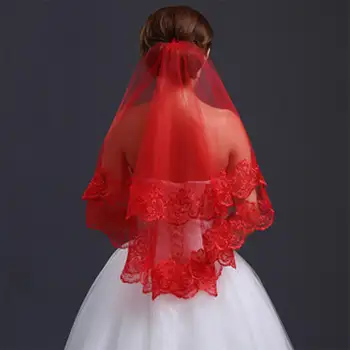 Сватба Сватбена рокля с дантелен воал и аксесоари за младоженци 2024