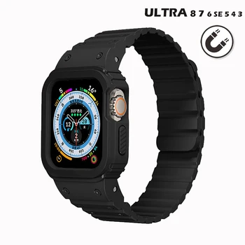 Спортен Защитен калъф-броня За Apple Watch 49 мм 41 мм 40 мм Силикон каишка Bezel iWatch Серията Ultra 8 7 6 5 4 3 se 44 мм 45 мм