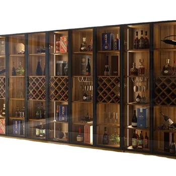 * Стъклен Вино Кабинет Многофункционален Домакински Минималистичен Багажник за Изложбата на стоки High-Grade Wine Rack Индивидуален шкаф