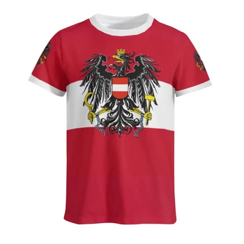 Тениски с флага Австрия 3D от основни тъкани, облекло, тениски, мъжки, дамски тениски, потници за футболните фенове, подарък