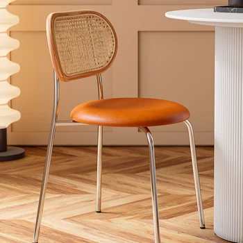 Трапезни столове в скандинавски стил и в стил ретро с дървена облегалка, Метални трапезни столове за почивка на открито, Балкон, Silla Comedor, мебели за дома WZ50DC