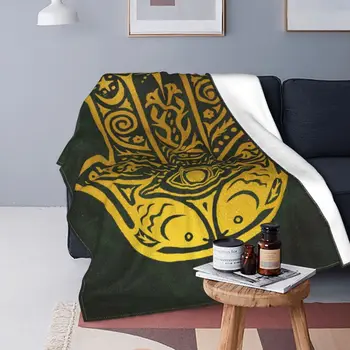 Ултра-меко флисовое одеяло за ръце Hamsa, Фланелевое Топло Одеяло за хол от различни стилове
