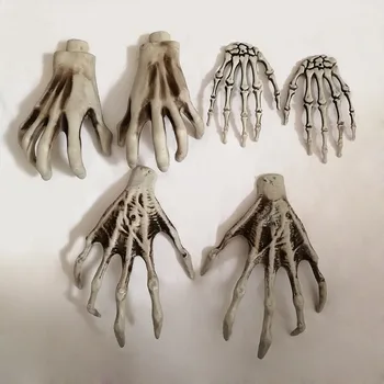 Хелоуин Ръцете на Скелета Фалшив Страшен Реалистични Кости от Човешки Ръце Хелоуин В пълен Размер Зомбита Парти Страшно Подпори Украса