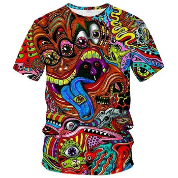 Цветна тениска с изображение, за мъже, тениски с 3D принтом, стръмни дизайн, Тениски, ежедневни Летни тениски за фитнес зала с къс ръкав, удобна