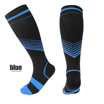 Чорапи за спорт на открито, Поддържат мускулите, Компресия Унисекс чорапи, Дълги Чорапи на Райета, Дишащи Чорапи, Удобни 1 чифт